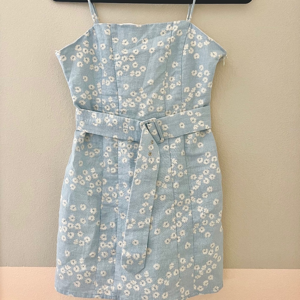 Zara Baby Blue Summer Mini Dress